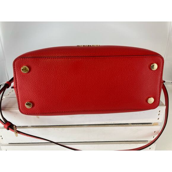 MICHAEL KORS LARGE RED PEBBLED LEATHER CROSSBODY BAG - Picture 6 of 15